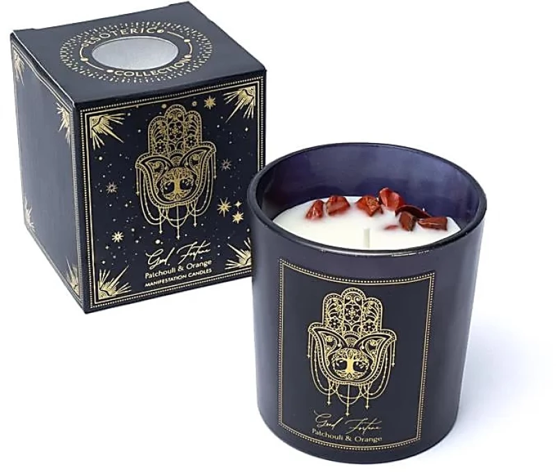 Κερί με Πολύτιμους Λίθους Red Jasper Manifestation Candle Good Fortune 120g