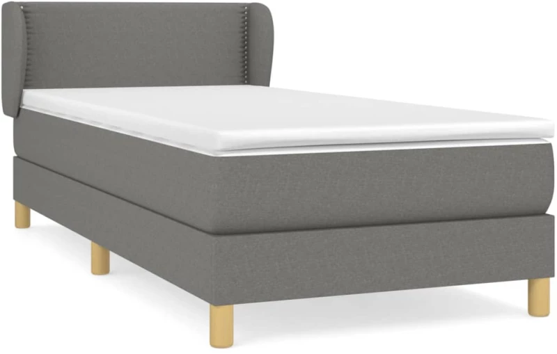 ΚΡΕΒΑΤΙ BOXSPRING ΜΕ ΣΤΡΩΜΑ ΣΚΟΥΡΟ ΓΚΡΙ 90X200 ΕΚ. ΥΦΑΣΜΑΤΙΝΟ 3126694