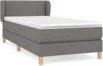ΚΡΕΒΑΤΙ BOXSPRING ΜΕ ΣΤΡΩΜΑ ΣΚΟΥΡΟ ΓΚΡΙ 90X200 ΕΚ. ΥΦΑΣΜΑΤΙΝΟ 3126694