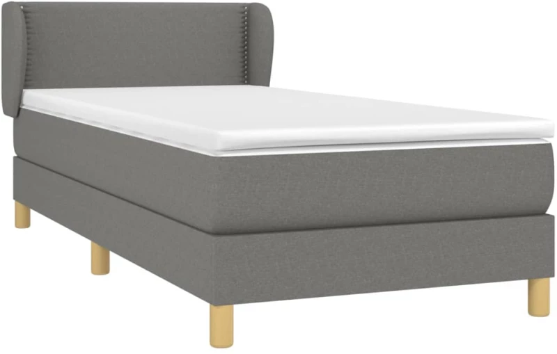 ΚΡΕΒΑΤΙ BOXSPRING ΜΕ ΣΤΡΩΜΑ ΣΚΟΥΡΟ ΓΚΡΙ 90X200 ΕΚ. ΥΦΑΣΜΑΤΙΝΟ 3126694