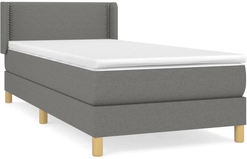 ΚΡΕΒΑΤΙ BOXSPRING ΜΕ ΣΤΡΩΜΑ ΣΚΟΥΡΟ ΓΚΡΙ 90X200 ΕΚ. ΥΦΑΣΜΑΤΙΝΟ 3130162