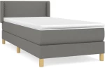ΚΡΕΒΑΤΙ BOXSPRING ΜΕ ΣΤΡΩΜΑ ΣΚΟΥΡΟ ΓΚΡΙ 90X200 ΕΚ. ΥΦΑΣΜΑΤΙΝΟ 3130162