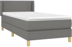 ΚΡΕΒΑΤΙ BOXSPRING ΜΕ ΣΤΡΩΜΑ ΣΚΟΥΡΟ ΓΚΡΙ 90X200 ΕΚ. ΥΦΑΣΜΑΤΙΝΟ 3130162
