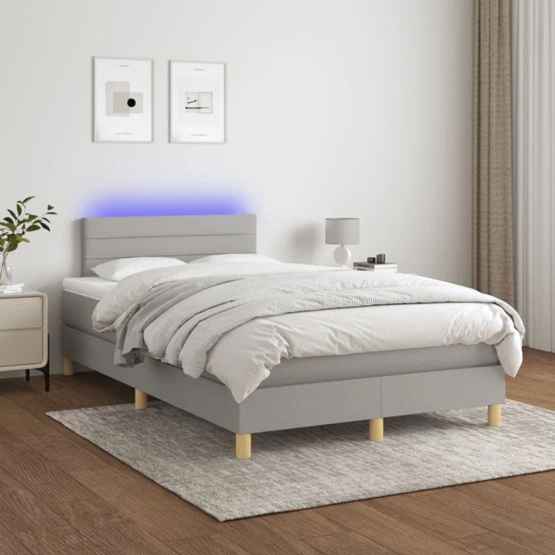 ΚΡΕΒΑΤΙ BOXSPRING ΜΕ ΣΤΡΩΜΑ & LED ΑΝ.ΓΚΡΙ 120X200 ΕΚ ΥΦΑΣΜΑΤΙΝΟ 3133781
