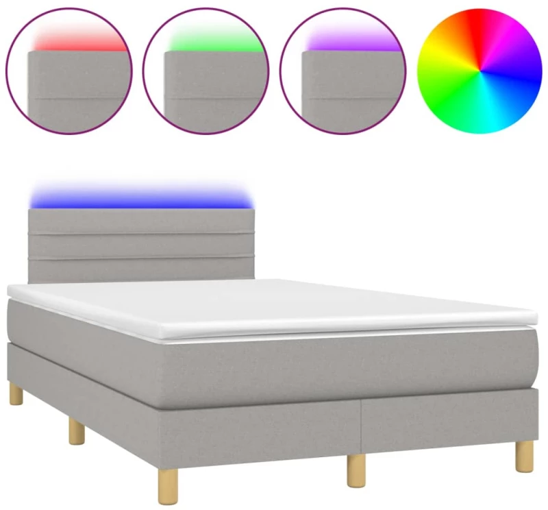 ΚΡΕΒΑΤΙ BOXSPRING ΜΕ ΣΤΡΩΜΑ & LED ΑΝ.ΓΚΡΙ 120X200 ΕΚ ΥΦΑΣΜΑΤΙΝΟ 3133781
