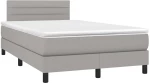 ΚΡΕΒΑΤΙ BOXSPRING ΜΕ ΣΤΡΩΜΑ ΑΝΟΙΧΤΟ ΓΚΡΙ 120X200 ΕΚ. ΥΦΑΣΜΑΤΙΝΟ 3140121