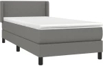 ΚΡΕΒΑΤΙ BOXSPRING ΜΕ ΣΤΡΩΜΑ ΣΚΟΥΡΟ ΓΚΡΙ 100X200 ΕΚ. ΥΦΑΣΜΑΤΙΝΟ 3129530