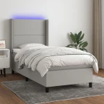 ΚΡΕΒΑΤΙ BOXSPRING ΜΕ ΣΤΡΩΜΑ & LED ΑΝ.ΓΚΡΙ 100X200ΕΚ. ΥΦΑΣΜΑΤΙΝΟ 3138213