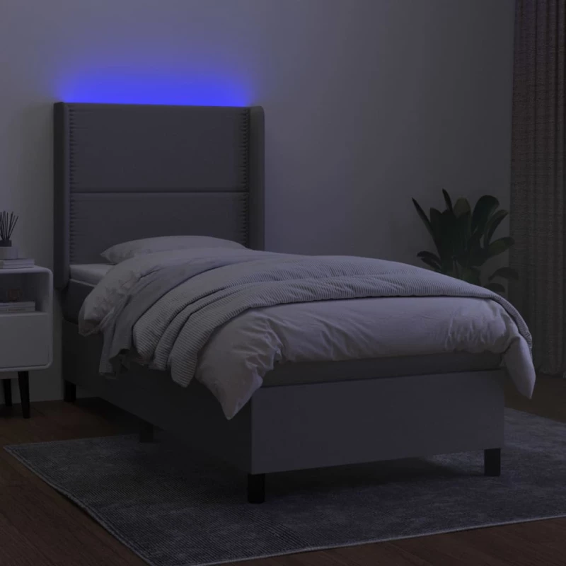 ΚΡΕΒΑΤΙ BOXSPRING ΜΕ ΣΤΡΩΜΑ & LED ΑΝ.ΓΚΡΙ 100X200ΕΚ. ΥΦΑΣΜΑΤΙΝΟ 3138213