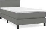 ΚΡΕΒΑΤΙ BOXSPRING ΜΕ ΣΤΡΩΜΑ ΣΚΟΥΡΟ ΓΚΡΙ 100X200 ΕΚ. ΥΦΑΣΜΑΤΙΝΟ 3139874