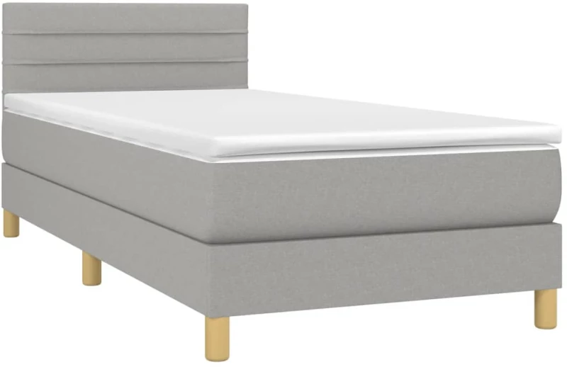 ΚΡΕΒΑΤΙ BOXSPRING ΜΕ ΣΤΡΩΜΑ ΑΝΟΙΧΤΟ ΓΚΡΙ 100X200 ΕΚ. ΥΦΑΣΜΑΤΙΝΟ 3140673