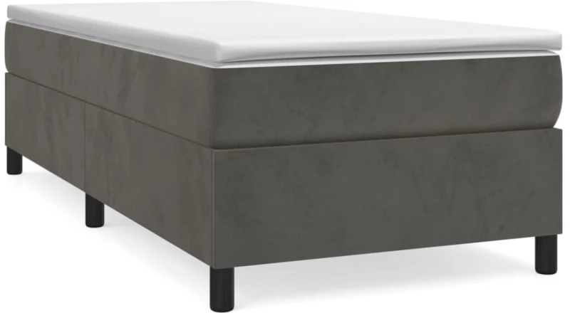 ΚΡΕΒΑΤΙ BOXSPRING ΜΕ ΣΤΡΩΜΑ ΣΚΟΥΡΟ ΓΚΡΙ 100X200 ΕΚ. ΒΕΛΟΥΔΙΝΟ 3144664