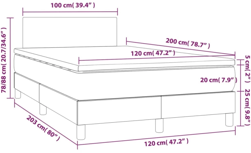 ΚΡΕΒΑΤΙ BOXSPRING ΜΕ ΣΤΡΩΜΑ ΜΑΥΡΟ 120X200 ΕΚ. ΥΦΑΣΜΑΤΙΝΟ 3139883