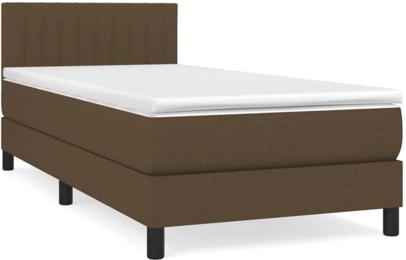 ΚΡΕΒΑΤΙ BOXSPRING ΜΕ ΣΤΡΩΜΑ ΣΚΟΥΡΟ ΚΑΦΕ 90X200 ΕΚ. ΥΦΑΣΜΑΤΙΝΟ 3140188