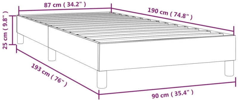 ΠΛΑΙΣΙΟ ΚΡΕΒΑΤΙΟΥ BOXSPRING ΑΝΟΙΧΤΟ ΓΚΡΙ 90X190 ΕΚ. ΒΕΛΟΥΔΙΝΟ 3120742