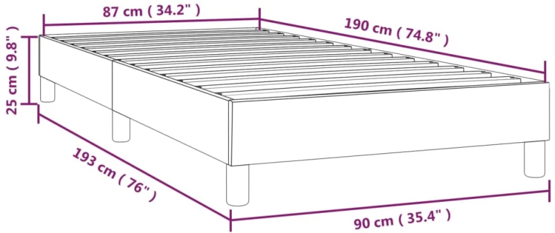 ΠΛΑΙΣΙΟ ΚΡΕΒΑΤΙΟΥ BOXSPRING ΓΚΡΙ 90X190 ΕΚ. ΣΥΝΘΕΤΙΚΟ ΔΕΡΜΑ 3120674