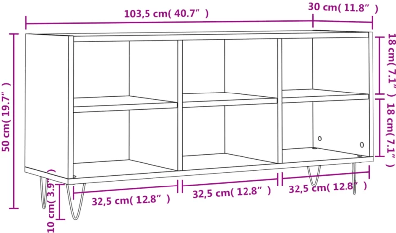 ΈΠΙΠΛΟ ΤΗΛΕΟΡΑΣΗΣ ΓΚΡΙ ΣΚΥΡΟΔ. 103,5 X 30 X 50 ΕΚ. ΕΠΕΞ. ΞΥΛΟ 826992