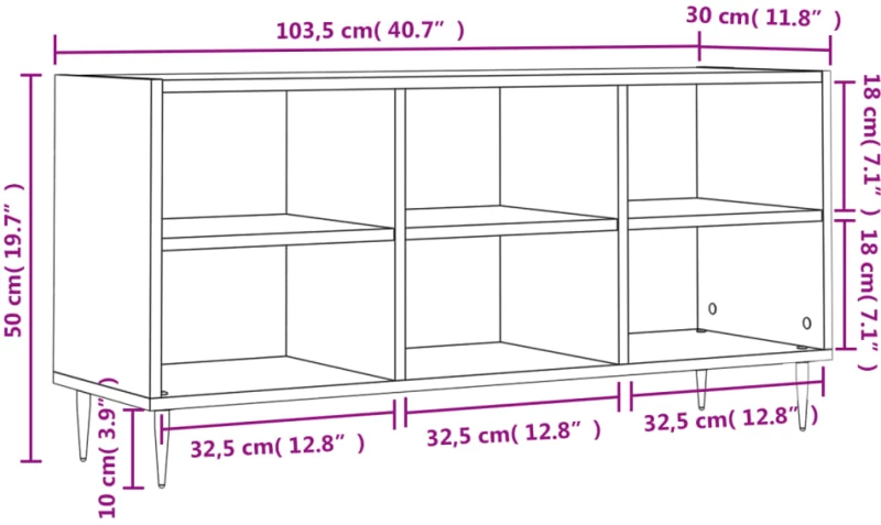 ΈΠΙΠΛΟ ΤΗΛΕΟΡΑΣΗΣ ΓΚΡΙ ΣΚΥΡΟΔΕΜΑΤΟΣ 103,5X30X50 ΕΚ. ΕΠΕΞ. ΞΥΛΟ 826984