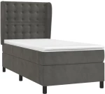 ΚΡΕΒΑΤΙ BOXSPRING ΜΕ ΣΤΡΩΜΑ ΣΚΟΥΡΟ ΓΚΡΙ 80X200 ΕΚ. ΒΕΛΟΥΔΙΝΟ 3129418
