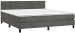 ΚΡΕΒΑΤΙ BOXSPRING ΜΕ ΣΤΡΩΜΑ & LED ΣΚ. ΓΚΡΙ 160X200ΕΚ. ΒΕΛΟΥΔΙΝΟ 3134532