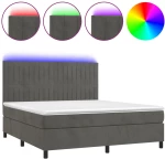 ΚΡΕΒΑΤΙ BOXSPRING ΜΕ ΣΤΡΩΜΑ & LED ΣΚ. ΓΚΡΙ 160X200ΕΚ. ΒΕΛΟΥΔΙΝΟ 3136252