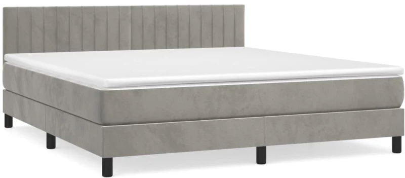 ΚΡΕΒΑΤΙ BOXSPRING ΜΕ ΣΤΡΩΜΑ ΑΝΟΙΧΤΟ ΓΚΡΙ 160X200 ΕΚ. ΒΕΛΟΥΔΙΝΟ 3141431