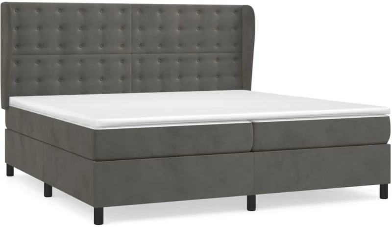ΚΡΕΒΑΤΙ BOXSPRING ΜΕ ΣΤΡΩΜΑ ΣΚΟΥΡΟ ΓΚΡΙ 200X200 ΕΚ. ΒΕΛΟΥΔΙΝΟ 3129472