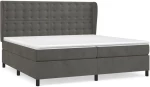 ΚΡΕΒΑΤΙ BOXSPRING ΜΕ ΣΤΡΩΜΑ ΣΚΟΥΡΟ ΓΚΡΙ 200X200 ΕΚ. ΒΕΛΟΥΔΙΝΟ 3129472