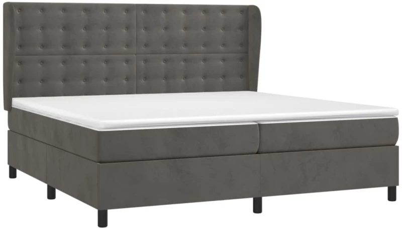 ΚΡΕΒΑΤΙ BOXSPRING ΜΕ ΣΤΡΩΜΑ ΣΚΟΥΡΟ ΓΚΡΙ 200X200 ΕΚ. ΒΕΛΟΥΔΙΝΟ 3129472