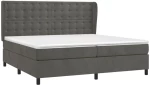 ΚΡΕΒΑΤΙ BOXSPRING ΜΕ ΣΤΡΩΜΑ ΣΚΟΥΡΟ ΓΚΡΙ 200X200 ΕΚ. ΒΕΛΟΥΔΙΝΟ 3129472