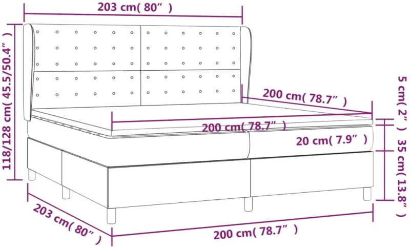 ΚΡΕΒΑΤΙ BOXSPRING ΜΕ ΣΤΡΩΜΑ ΣΚΟΥΡΟ ΓΚΡΙ 200X200 ΕΚ. ΒΕΛΟΥΔΙΝΟ 3129472
