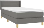 ΚΡΕΒΑΤΙ BOXSPRING ΜΕ ΣΤΡΩΜΑ ΣΚΟΥΡΟ ΓΚΡΙ 100X200 ΕΚ. ΥΦΑΣΜΑΤΙΝΟ 3130330