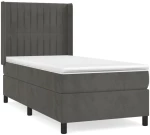 ΚΡΕΒΑΤΙ BOXSPRING ΜΕ ΣΤΡΩΜΑ ΣΚΟΥΡΟ ΓΚΡΙ 90X190 ΕΚ. ΒΕΛΟΥΔΙΝΟ 3132772