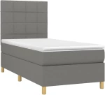 ΚΡΕΒΑΤΙ BOXSPRING ΜΕ ΣΤΡΩΜΑ & LED ΣΚ.ΓΚΡΙ 90X200 ΕΚ. ΥΦΑΣΜΑΤΙΝΟ 3135406