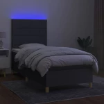 ΚΡΕΒΑΤΙ BOXSPRING ΜΕ ΣΤΡΩΜΑ & LED ΣΚ.ΓΚΡΙ 90X200 ΕΚ. ΥΦΑΣΜΑΤΙΝΟ 3135406