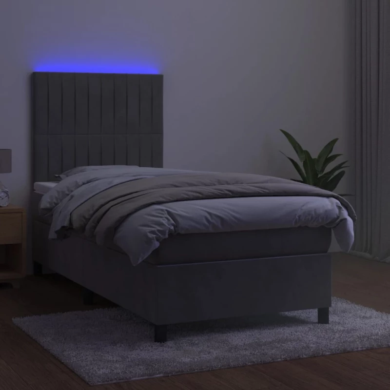 ΚΡΕΒΑΤΙ BOXSPRING ΜΕ ΣΤΡΩΜΑ & LED ΑΝ.ΓΚΡΙ 90X200 ΕΚ. ΒΕΛΟΥΔΙΝΟ 3136221