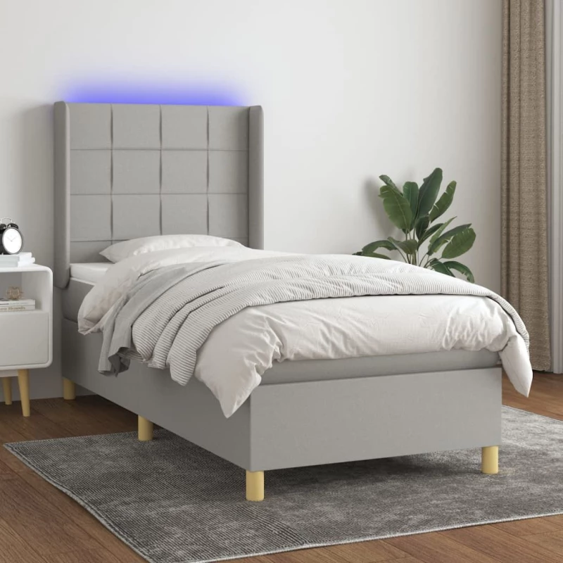 ΚΡΕΒΑΤΙ BOXSPRING ΜΕ ΣΤΡΩΜΑ & LED ΑΝ.ΓΚΡΙ 90X200 ΕΚ. ΥΦΑΣΜΑΤΙΝΟ 3138845