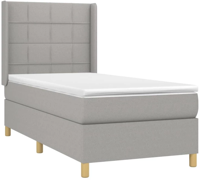 ΚΡΕΒΑΤΙ BOXSPRING ΜΕ ΣΤΡΩΜΑ & LED ΑΝ.ΓΚΡΙ 90X200 ΕΚ. ΥΦΑΣΜΑΤΙΝΟ 3138845