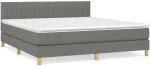 ΚΡΕΒΑΤΙ BOXSPRING ΜΕ ΣΤΡΩΜΑ ΣΚΟΥΡΟ ΓΚΡΙ 180X200 ΕΚ ΥΦΑΣΜΑΤΙΝ 3140794