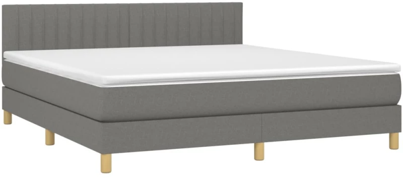 ΚΡΕΒΑΤΙ BOXSPRING ΜΕ ΣΤΡΩΜΑ ΣΚΟΥΡΟ ΓΚΡΙ 180X200 ΕΚ ΥΦΑΣΜΑΤΙΝ 3140794