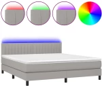 ΚΡΕΒΑΤΙ BOXSPRING ΜΕ ΣΤΡΩΜΑ & LED ΑΝ.ΓΚΡΙ 180X200 ΕΚ ΥΦΑΣΜΑΤΙΝΟ 3133333