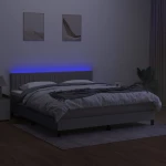ΚΡΕΒΑΤΙ BOXSPRING ΜΕ ΣΤΡΩΜΑ & LED ΑΝ.ΓΚΡΙ 180X200 ΕΚ ΥΦΑΣΜΑΤΙΝΟ 3133333