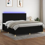 ΚΡΕΒΑΤΙ BOXSPRING ΜΕ ΣΤΡΩΜΑ & LED ΜΑΥΡΟ 200X200 ΕΚ. ΥΦΑΣΜΑΤΙΝΟ 3135463