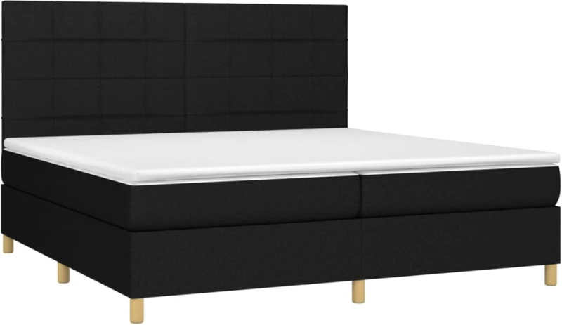 ΚΡΕΒΑΤΙ BOXSPRING ΜΕ ΣΤΡΩΜΑ & LED ΜΑΥΡΟ 200X200 ΕΚ. ΥΦΑΣΜΑΤΙΝΟ 3135463