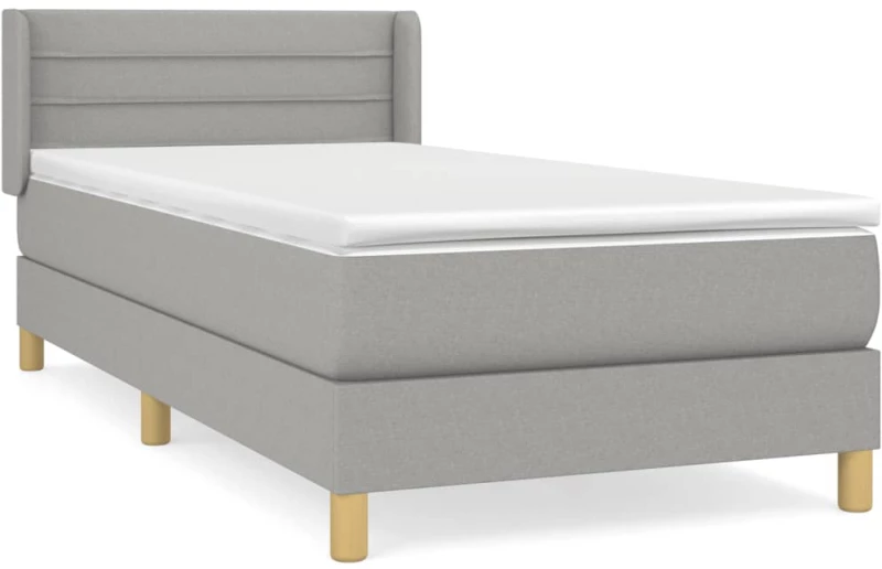 ΚΡΕΒΑΤΙ BOXSPRING ΜΕ ΣΤΡΩΜΑ ΑΝΟΙΧΤΟ ΓΚΡΙ 80X200 ΕΚ. ΥΦΑΣΜΑΤΙΝΟ 3130305