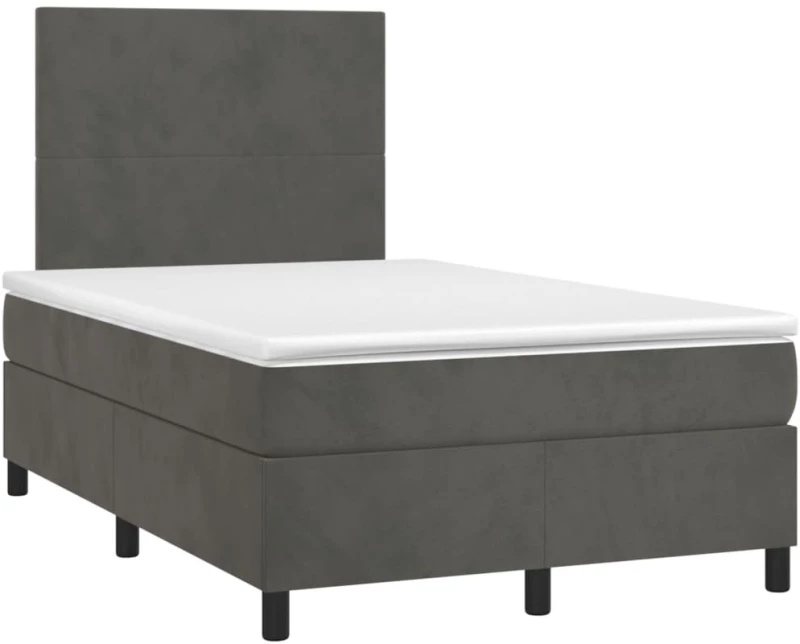 ΚΡΕΒΑΤΙ BOXSPRING ΜΕ ΣΤΡΩΜΑ & LED ΣΚ. ΓΚΡΙ 120X200ΕΚ. ΒΕΛΟΥΔΙΝΟ 3135994