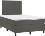 ΚΡΕΒΑΤΙ BOXSPRING ΜΕ ΣΤΡΩΜΑ & LED ΣΚ. ΓΚΡΙ 120X200ΕΚ. ΒΕΛΟΥΔΙΝΟ 3135994