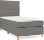ΚΡΕΒΑΤΙ BOXSPRING ΜΕ ΣΤΡΩΜΑ ΣΚΟΥΡΟ ΓΚΡΙ 90X190 ΕΚ. ΥΦΑΣΜΑΤΙΝΟ 3142458