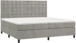 ΚΡΕΒΑΤΙ BOXSPRING ΜΕ ΣΤΡΩΜΑ ΑΝΟΙΧΤΟ ΓΚΡΙ 200X200 ΕΚ. ΒΕΛΟΥΔΙΝΟ 3143283