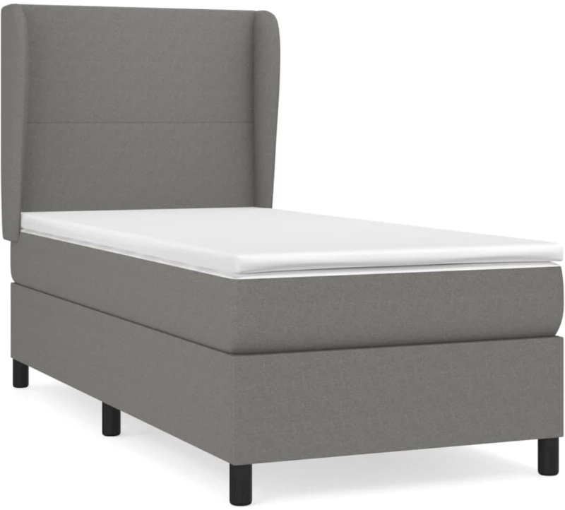 ΚΡΕΒΑΤΙ BOXSPRING ΜΕ ΣΤΡΩΜΑ ΣΚΟΥΡΟ ΓΚΡΙ 100X200 ΕΚ. ΥΦΑΣΜΑΤΙΝΟ 3127782
